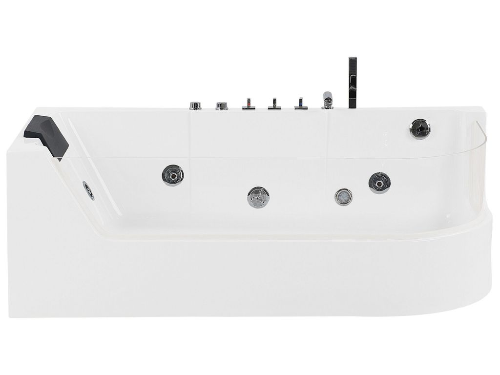 BELIANI Whirlpool-Badewanne 170 x 80 cm rechteckig Sichtfenster Farblichttheraphie Modern
