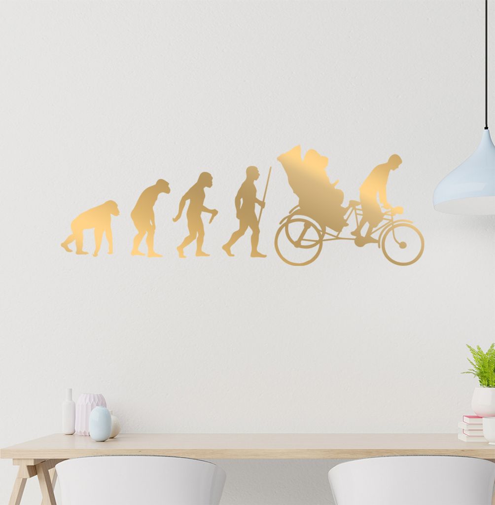 Fahrradrikscha Evolution Wandtattoo Wandaufkleber Wall Sticker - Dekoration, Küche, Wohnzimmer, Schlafzimmer, Badezimmer