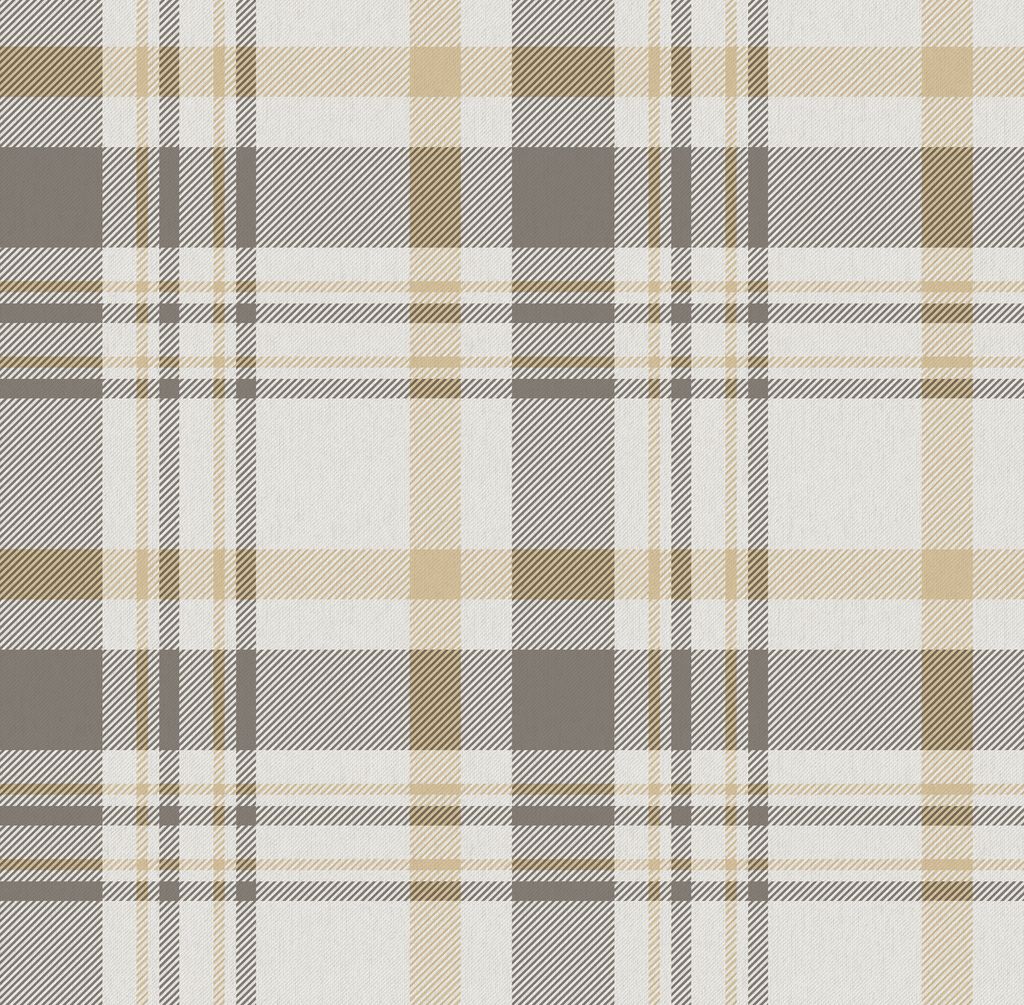 Sanders & Sanders Tapete Karomuster Grau und Gelb 53 cm x 10 m