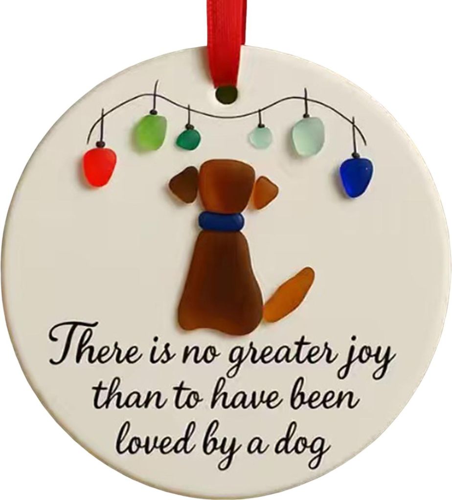 Schmuckstück aus Treibglas – Tierornament als Erinnerung an Haustiere – Weihnachtsbaumschmuck zum Aufhängen – Andenken für Katzen- und Hun...