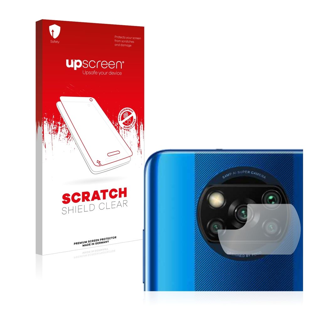 upscreen Schutzfolie für Xiaomi Poco X3 Pro (NUR Kameraschutz) Displayschutz Displayschutzfolie Folie Klar Transparent