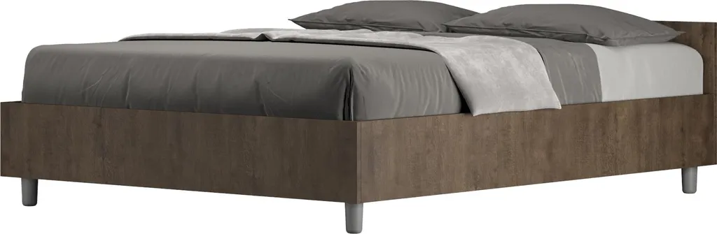 Cadre de lit 140x190 cm en bois noyer Nuamo ITYHOME pour la chambre