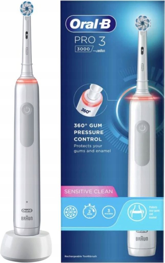 Oral-B | Elektrische Zahnbürste Pro 3 3000 - Weiß - Produktbild 