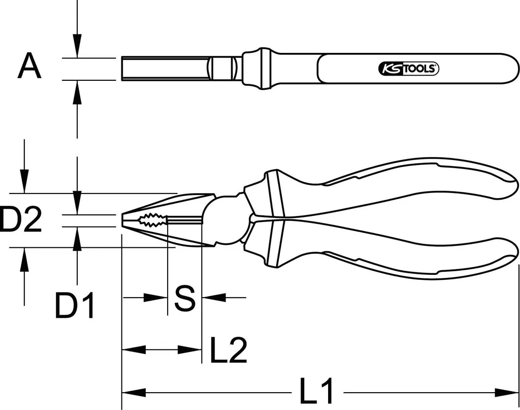 Pince universelle 160 mm KS Tools 1151020 en acier chrome vanadium dur - 2
