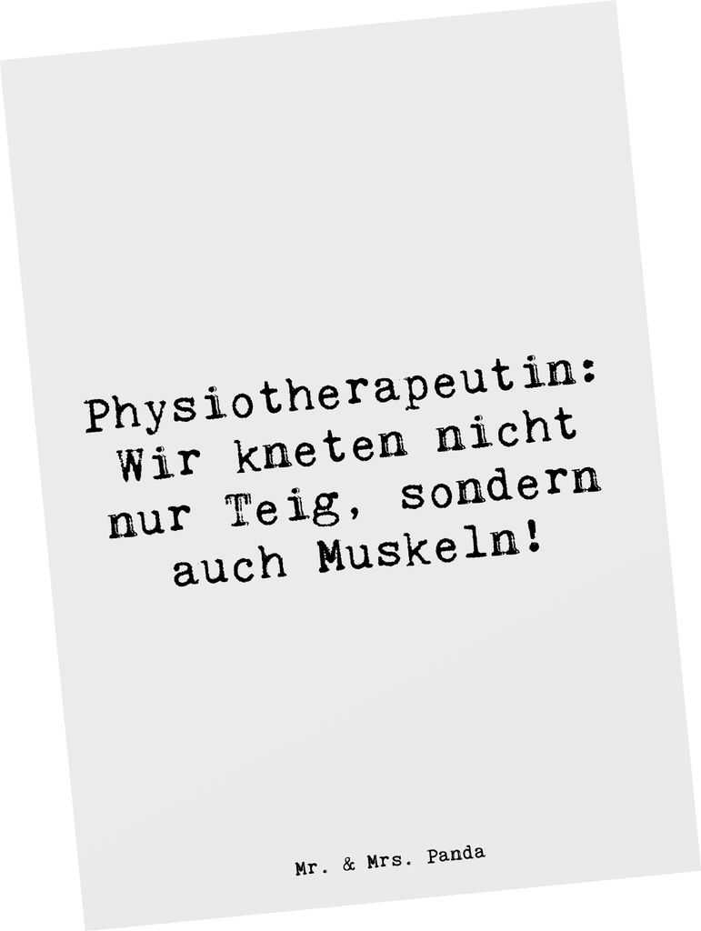 Mr. & Mrs. Panda Postkarte Spruch Physiotherapeutin Humor - Weiß - Geschenk, Ansichtskarte, personalisierte Geschenke, Grußkarte, Berufsprodukte,...