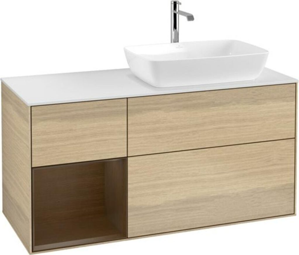 V&B Waschtischunterschrank Wandbeleuchtung Finion 120cm, Pl wh. m, Reg wal ven, Oa ven