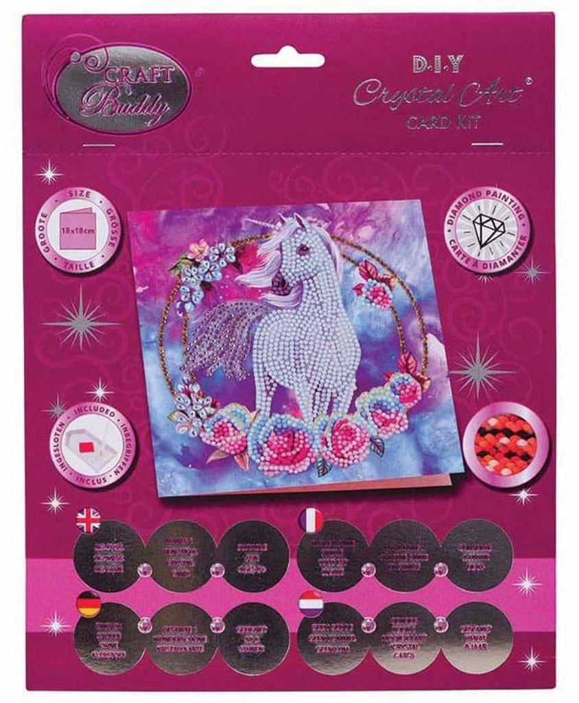 Crystal Art Card Einhorn Garland 18x18cm
