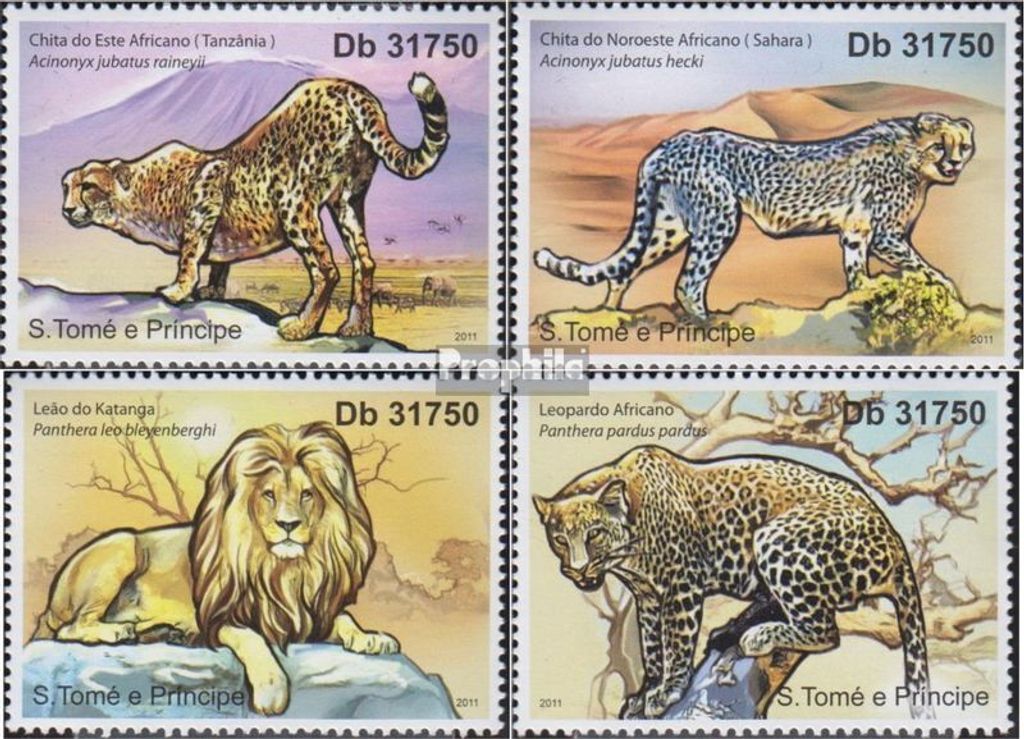 Briefmarken Sao Tome e Principe 2011 Mi 4925-4928 (kompl.Ausg.) postfrisch Flora und Fauna