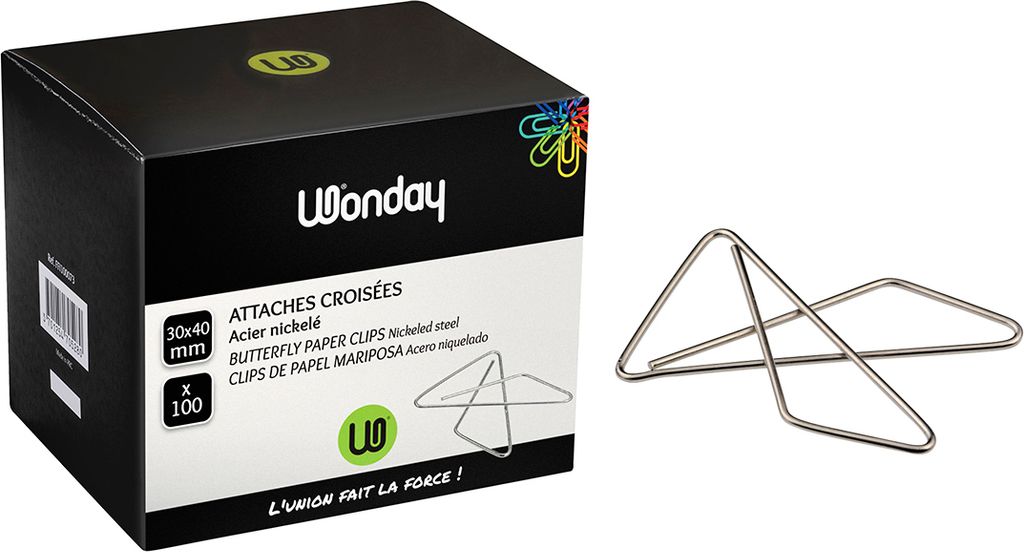 Wonday Schmetterlingsklammern vernickelt 47 x 53 mm Produktbild 