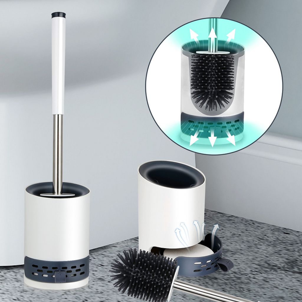 TolleTour Toilettenbürste Silikon WC-Bürste Garnitur Wandhalter Bürste Klobürste mit Wandbefestigung