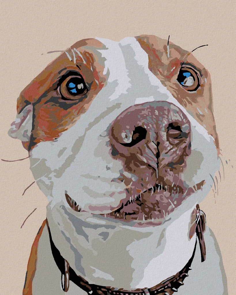 Zuty - Pittura con diamanti - CANE IN ATTESA, 40x50 cm, tela tesa su telaio