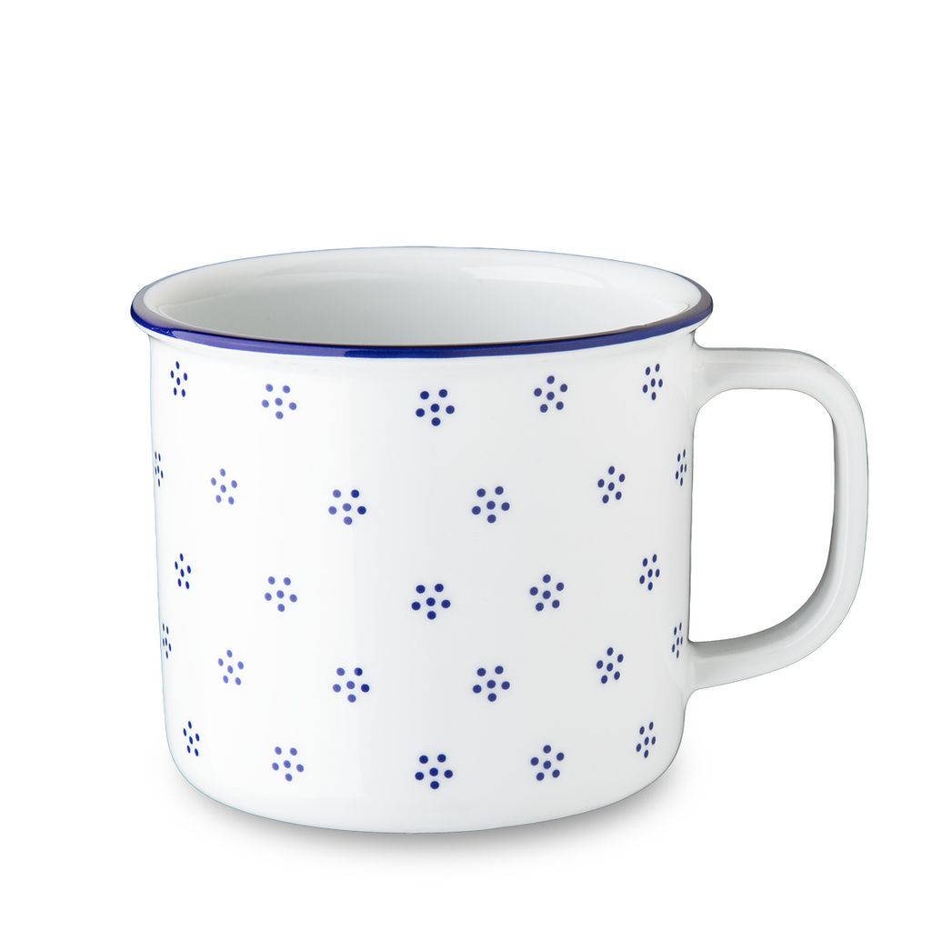 Großer Zinnbecher, Porzellan, 750 ml, blau Valbella, G. Produktbild 