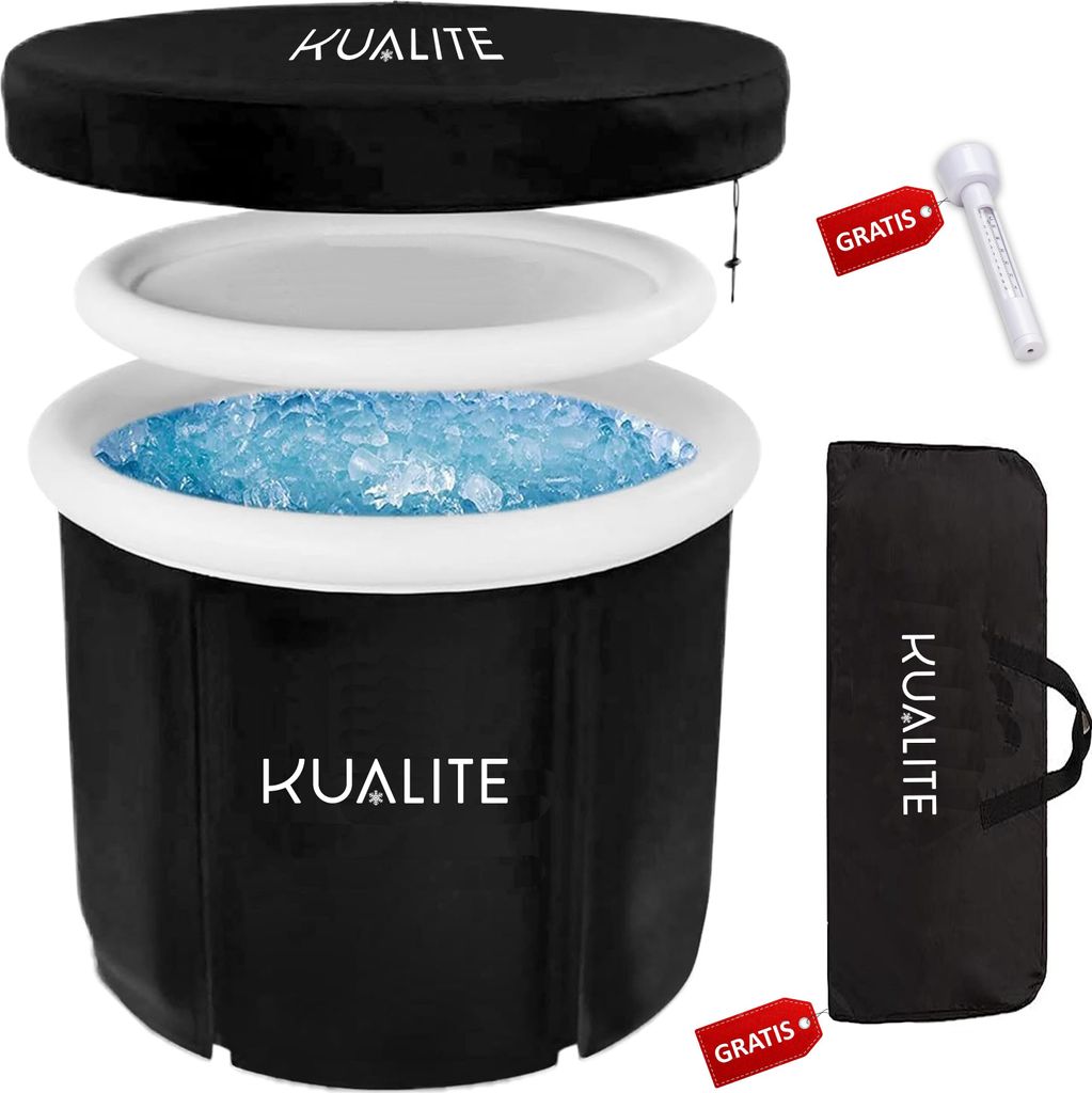 KUALITE® Bain de glace gonflable - Thermomètre et sac de Image du produit 