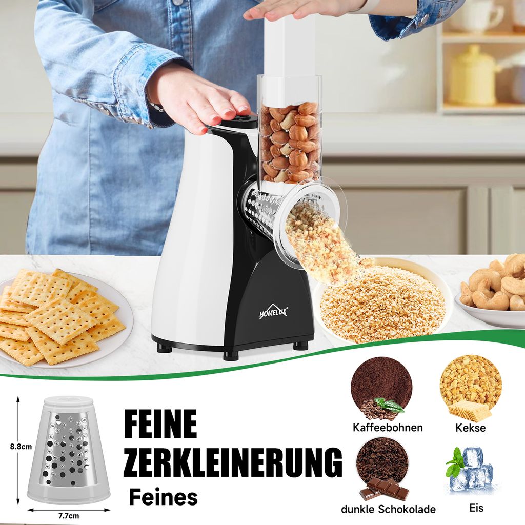 HOMELUX Gemüseschneider Elektrisch, Trommelreibe, 5-in-1 Produktbild 5