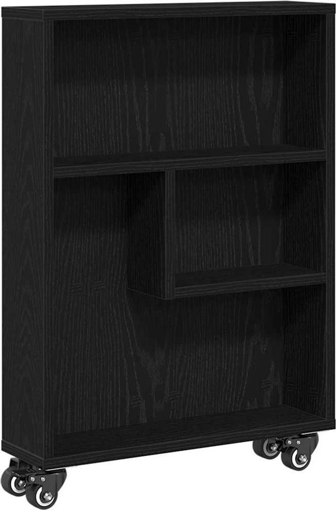vidaXL Chariot de rangement étroit noir aspect chêne Image du produit 