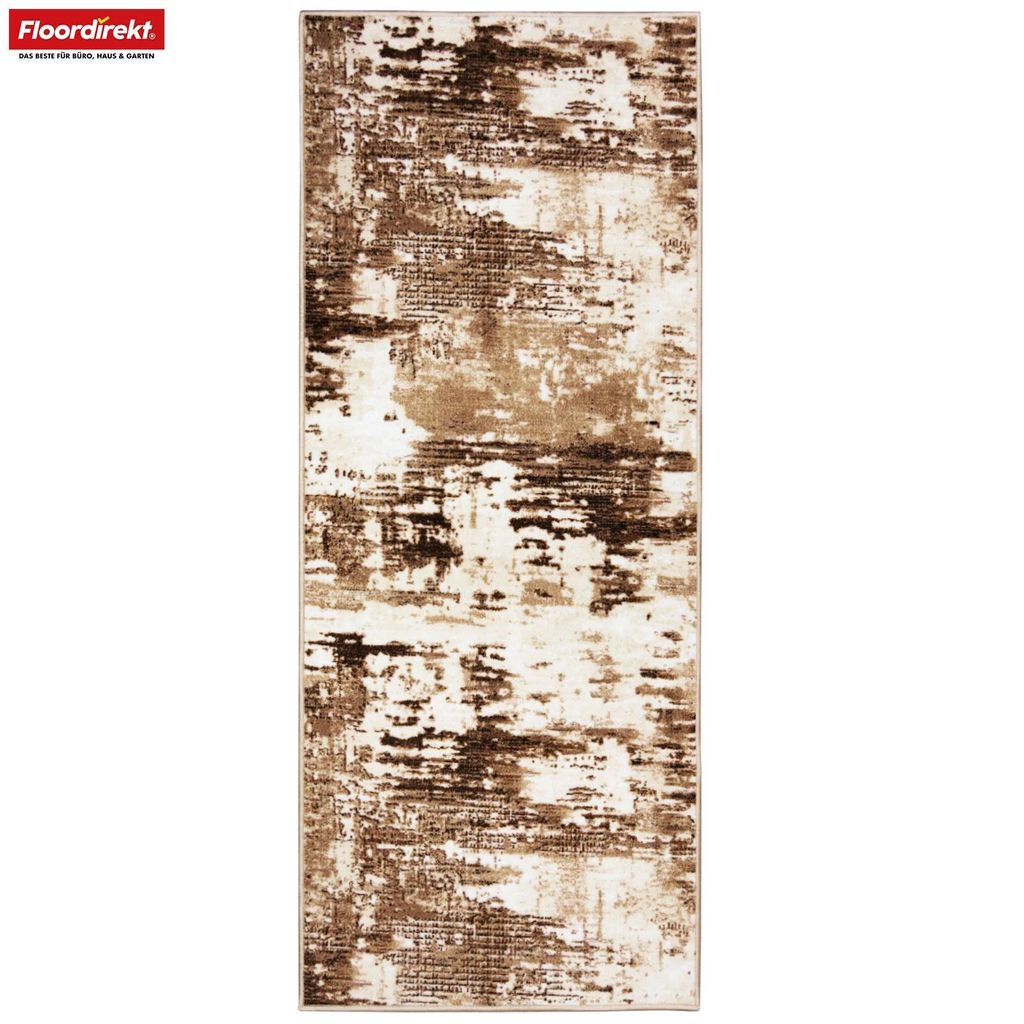 Floordirekt Teppichläufer Ravena – Moderner Läufer, rutschhemmende Gel-Rückseite, Strapazierfähig & Pflegeleicht – Braun, 80x500 cm