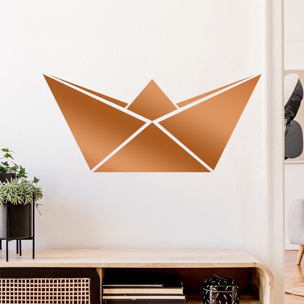 Papierfalten Schiffchen Wandtattoo Wandaufkleber Wall Sticker - Dekoration, Küche, Wohnzimmer, Schlafzimmer, Badezimmer