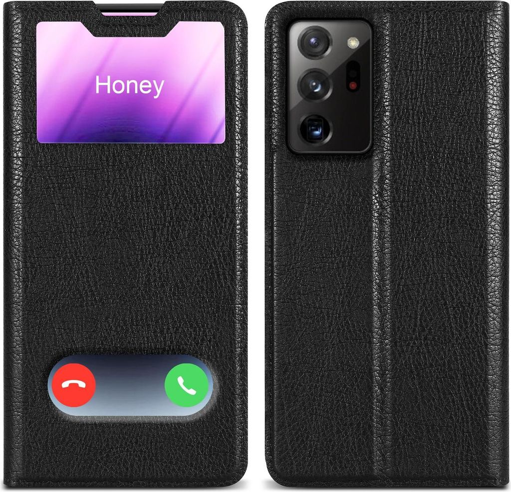 Cadorabo Schutzhülle für Samsung Galaxy NOTE 20 Hülle in Schwarz Handyhülle Book Case Cover Etui