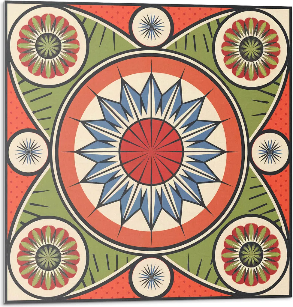 Piastrelle Adesive Vinile 20x20 Fiori Simmetrici - 20 Pezzi PVC 3D
