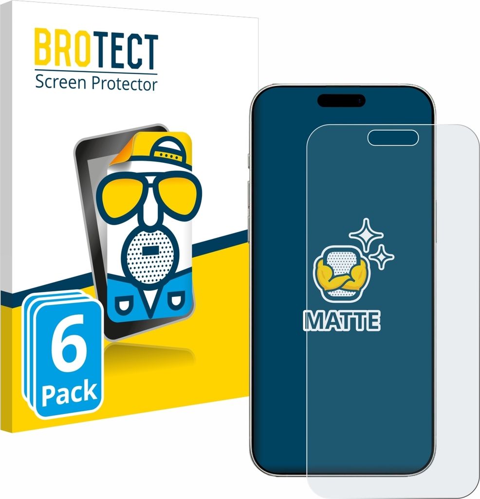 6x BROTECT Schutzfolie für Apple iPhone 16 Pro Displayschutz Displayschutzfolie Folie Matt Entspiegelungsfolie