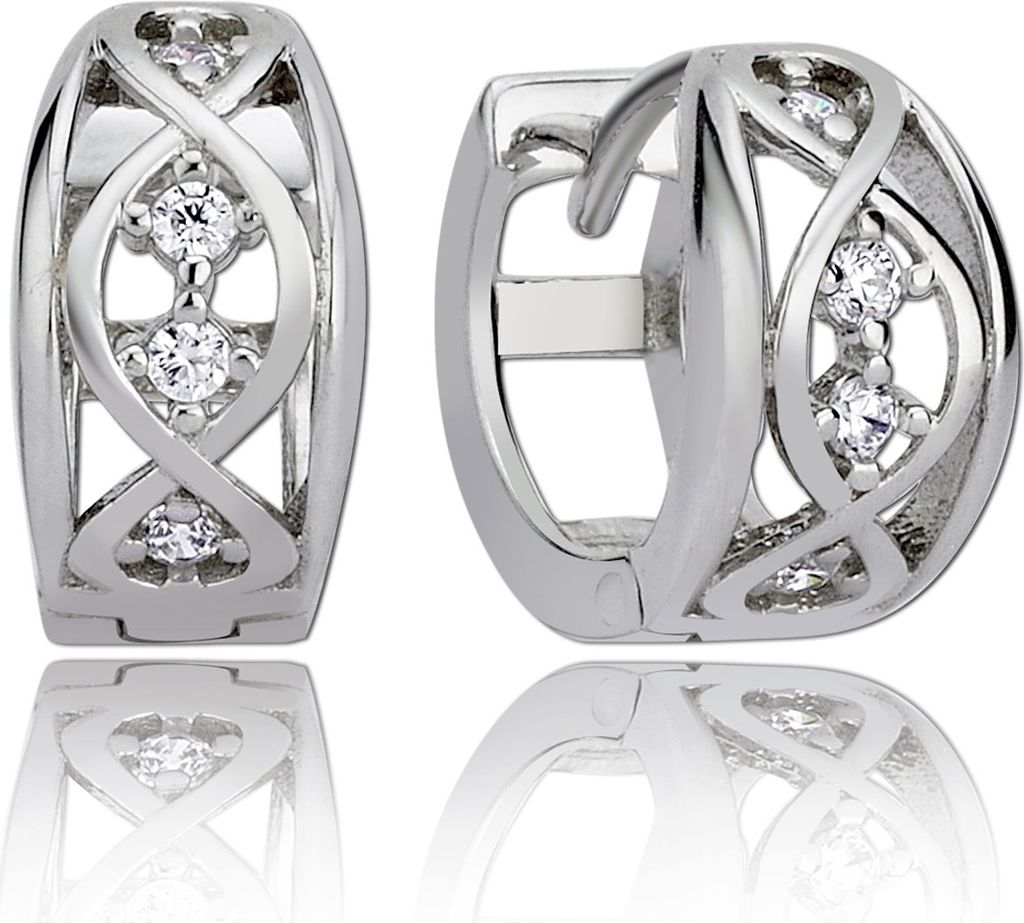 Balia Damen Silber 925 1,3cm weiß, silber Ohrschmuck D2BAO0021SW