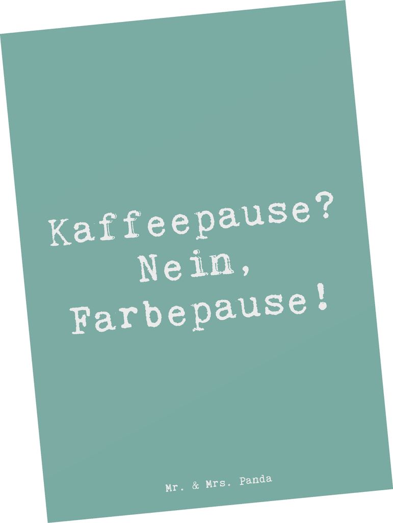 Mr. & Mrs. Panda Postkarte Spruch Künstlerin Farbepause - Meeresbrise - Geschenk, Kunstschaffende, Berufsgestaltung, Grußkarte, Pause, Postkarten...