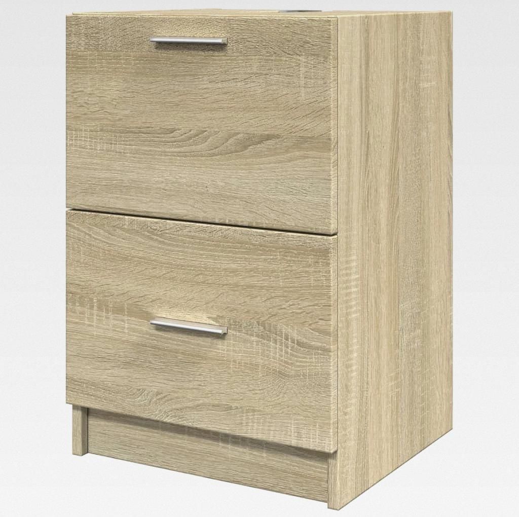 Waschbeckenunterschrank, Unterschrank für Badezimmer, Badschrank mit Stauraum, Badezimmerschrank Waschtischunterschrank, Sonoma-Eiche Holzwerkstoff