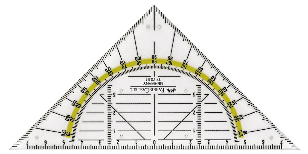 Équerre géométrique transparente 14cm Faber-Castell incassable
