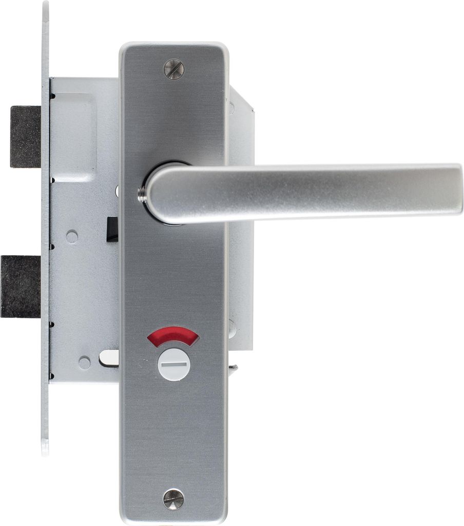 Türgriff mit schloss WC-Schloss Komplett Aluminium Grau - Pro Set