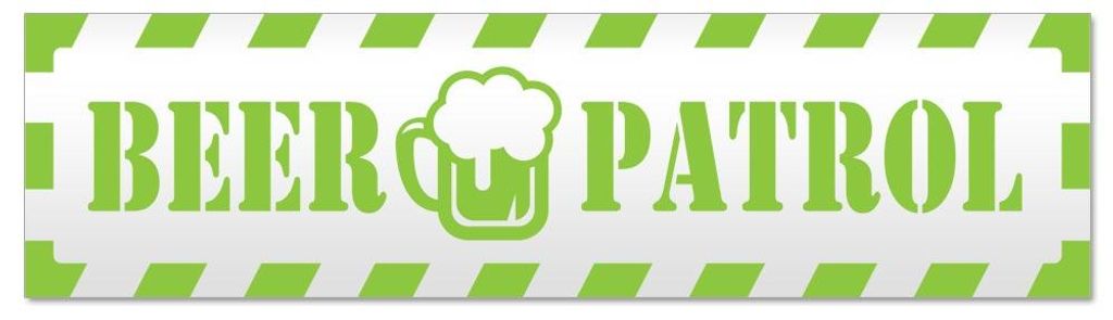 Kiwistar Beer Patrol gestreift Magnetschild Schild magnetisch - 30cm Lindgrün - Magnetfolie für Auto PKW Kfz