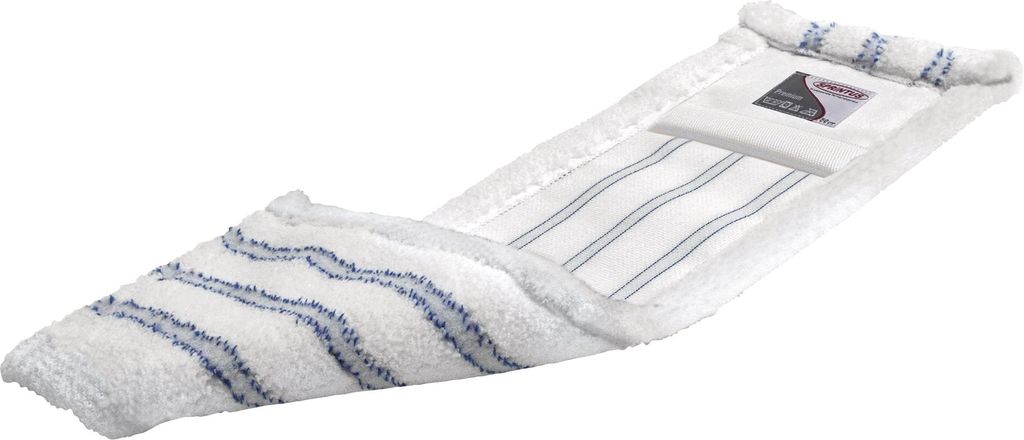 Mop z kieszeniami z mikrofibry, biały/niebieski B500mm Zdjęcie produktu