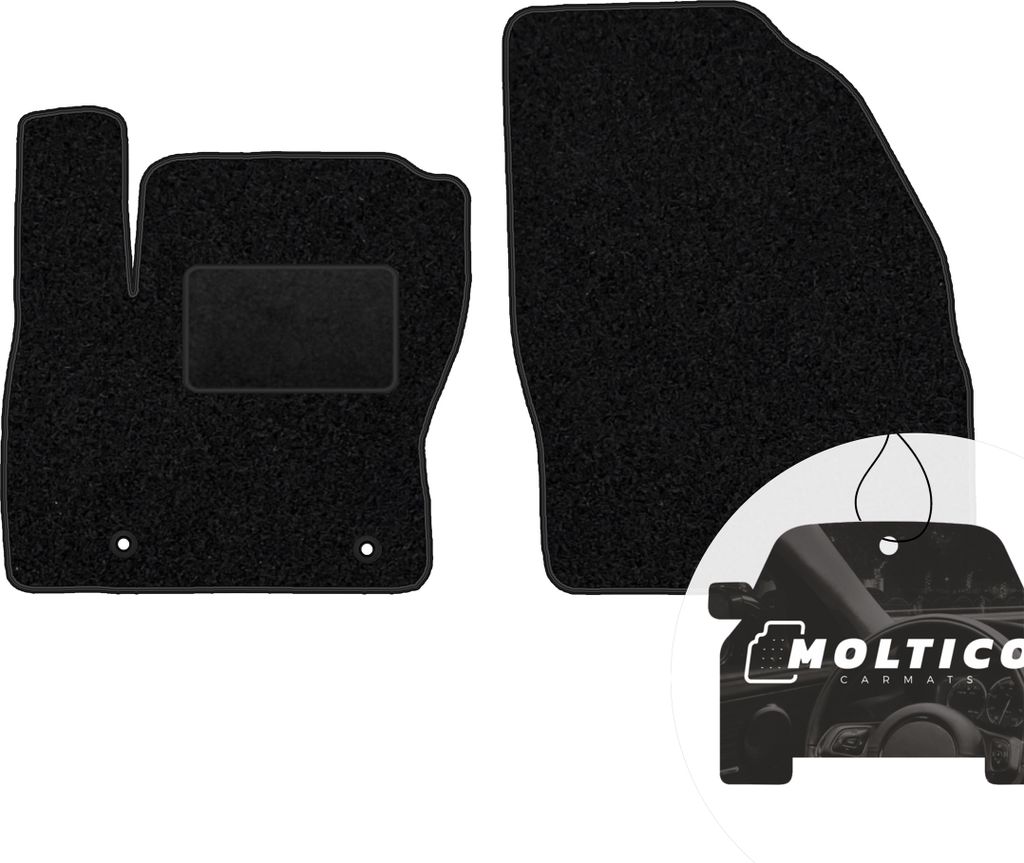 moto-MOLTICO Vorne Fußmatten Auto Velours Autoteppiche Schwarz Automatten Set 2-teilig passend für Ford Kuga 2008-2011