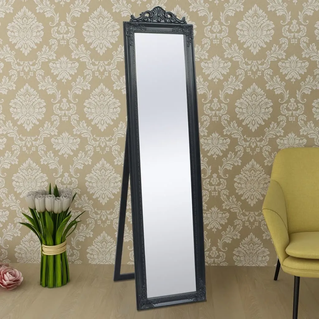 vidaXL Specchio Barocco Nero 160x40 - Specchiera da Terra per Camera - 7