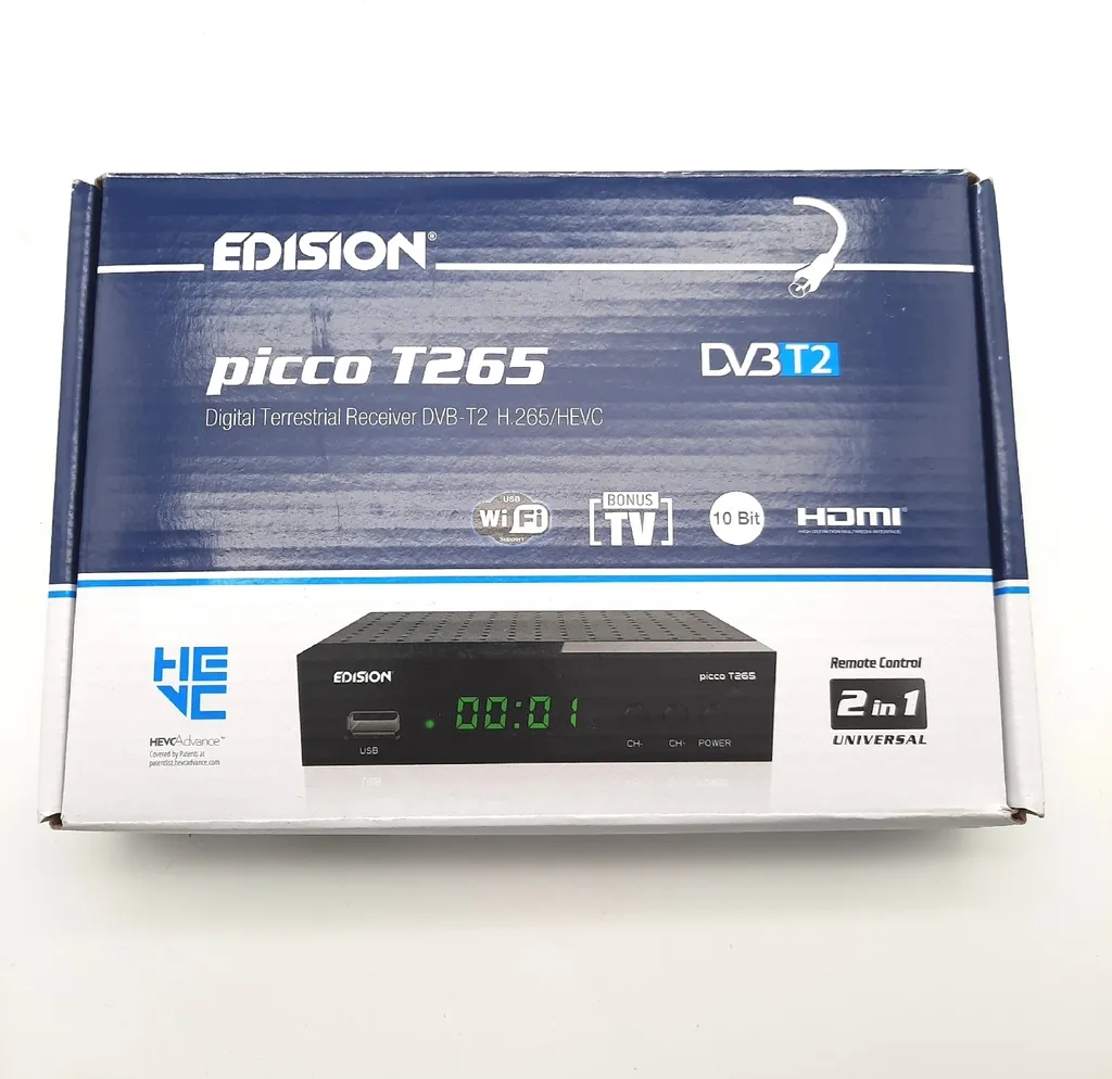 Décodeur TNT HD DVB-T2 Edision Picco T265 H.265 HEVC avec Port USB - 18