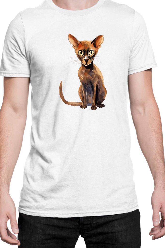 Herren T-Shirt Funny Cats Breeds Peterbald Cat, Man XL / Weiß