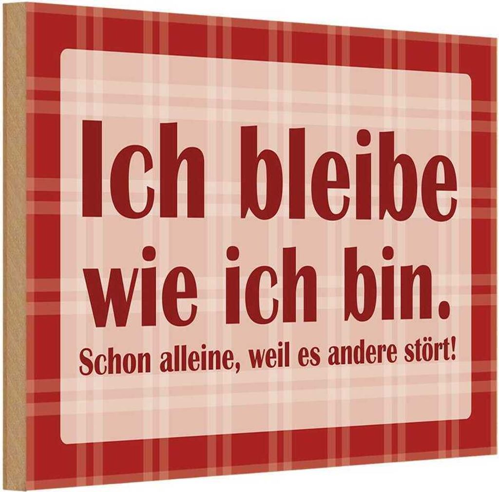 vianmo Holzschild 12x18 cm Ich bleibe wie bin Dekoration