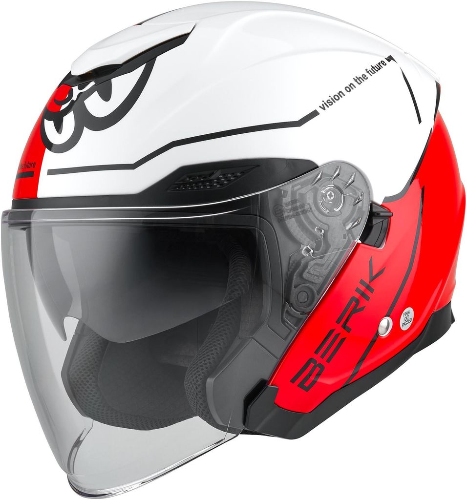 Casco jet Berik OF669, color blanco/rojo/, talla XL Imagen del producto 
