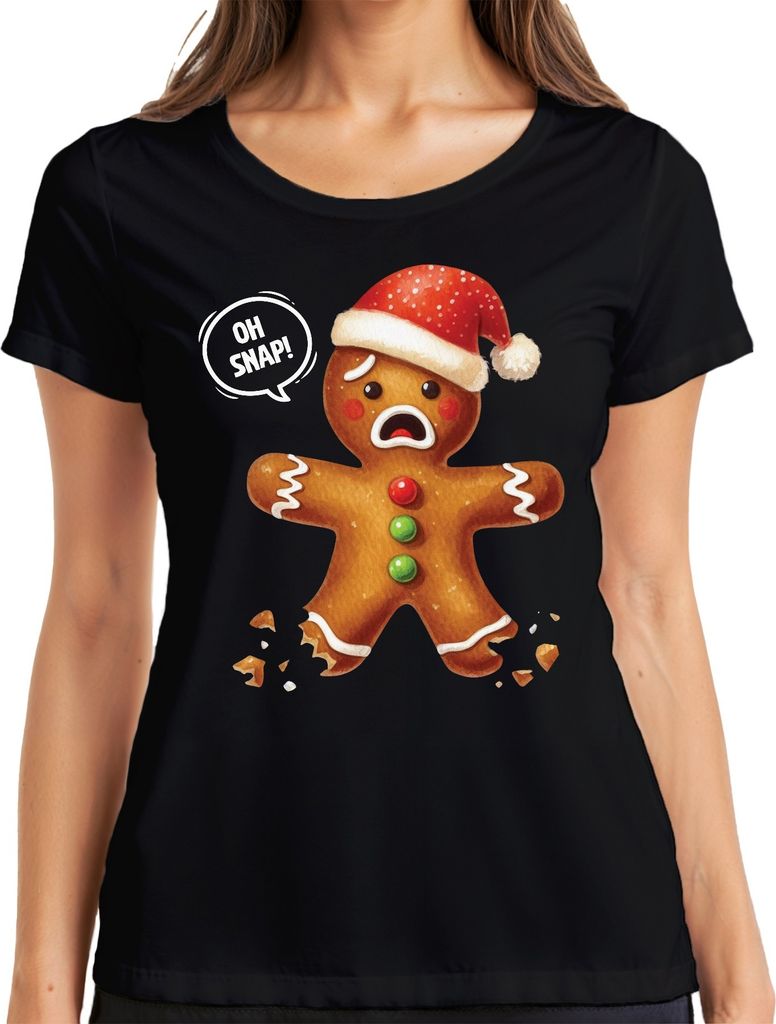 Lebkuchen Schwarzer Humor - Weihnachten Weihnachtsgeschenk Christmas Damen T-Shirt, Schwarz, XL
