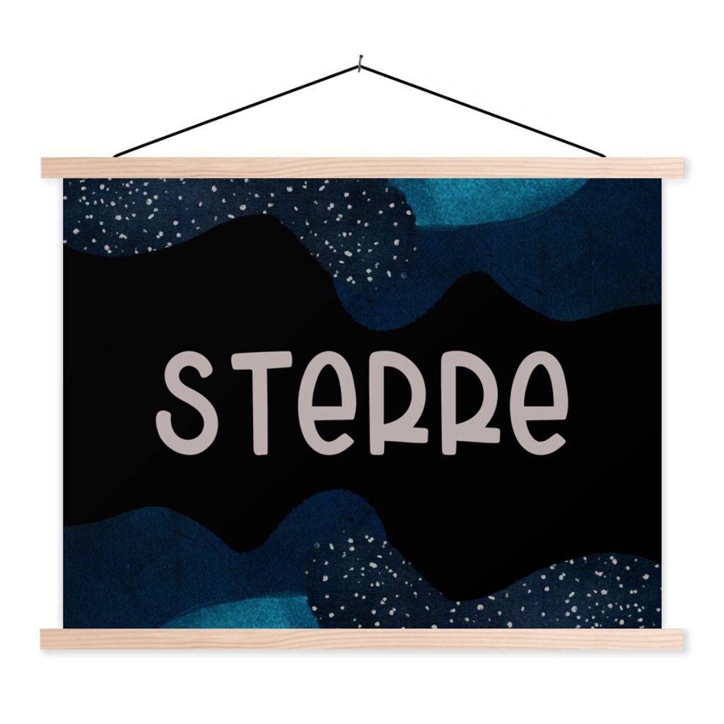 MuchoWow Textilposter Sterre - Pastell - Mädchen 120x90 cm mit holzfarbenen Rahmen - Magnetisch