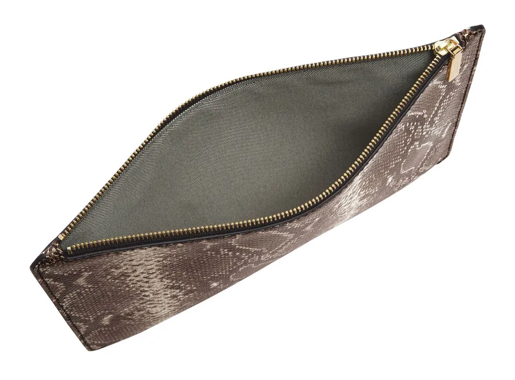 Pochette de rangement Fossil Pouch Python gris pour maquillage et soin - 3