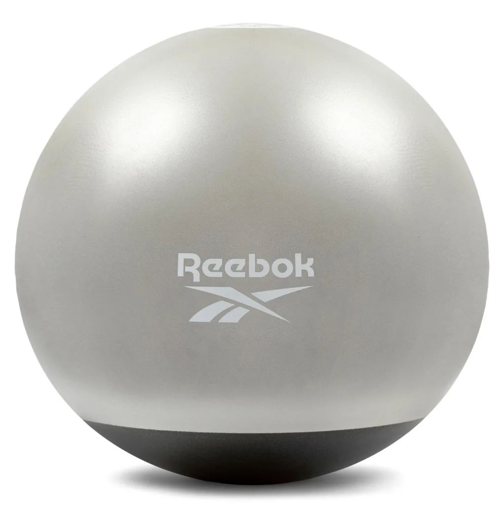 Ballon de gym Reebok Ø 55 cm avec base lestée anti-roulement gris