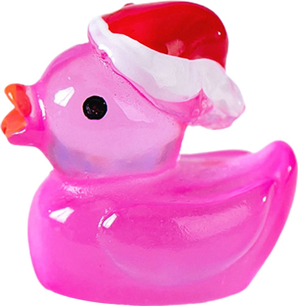 Weihnachtsornament, Miniatur-Ente aus Kunstharz, entzückende, im Dunkeln leuchtende Mini-Landschaftskreationen, Weihnachtsenten-Ornamente