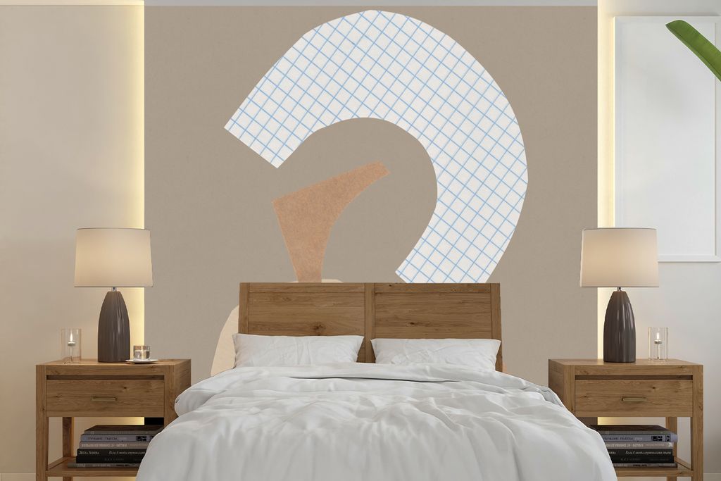 MuchoWow Fototapete für Wohnzimmer oder Schlafzimmer Wandtapete Vinyl Motivtapete Abstrakt - Formen - Pastell - Quadrate - 280x280 cm - Hintergr...