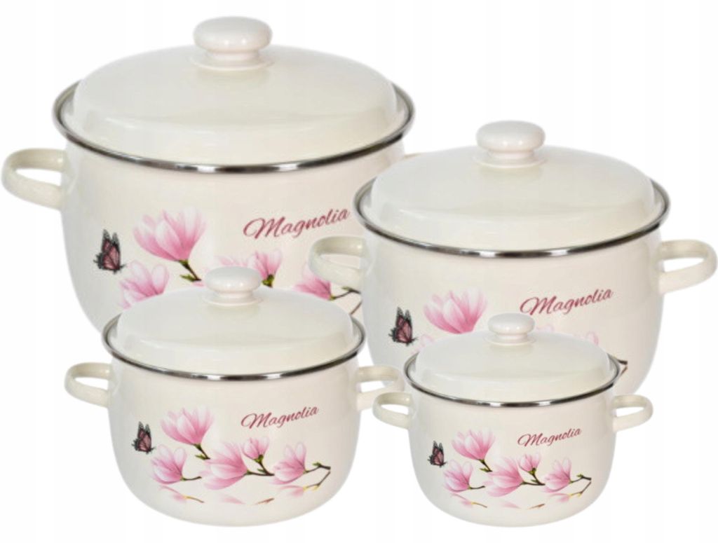 Zestaw Garnków Emaliowanych Magnolia 8 El. Indukcja Gaz Zdjęcie produktu 