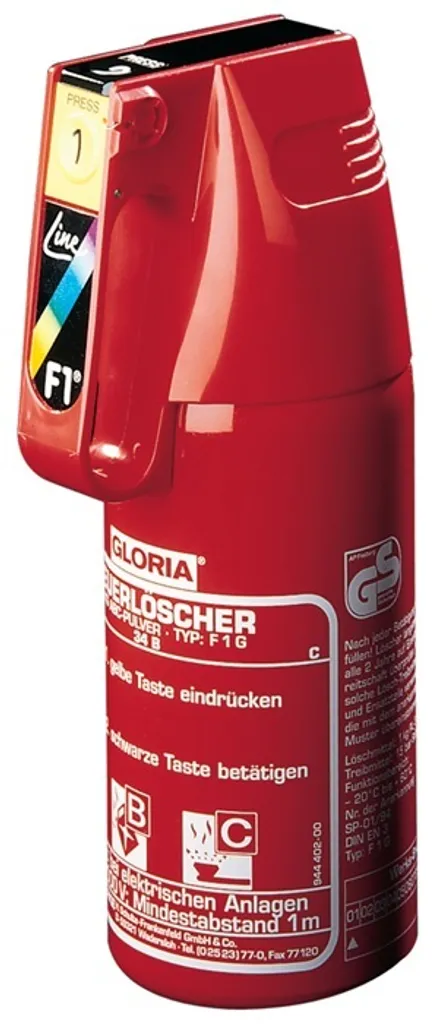 Estintore 2kg Polvere ABC 13A 89B C - Pressione Continua con Supporto