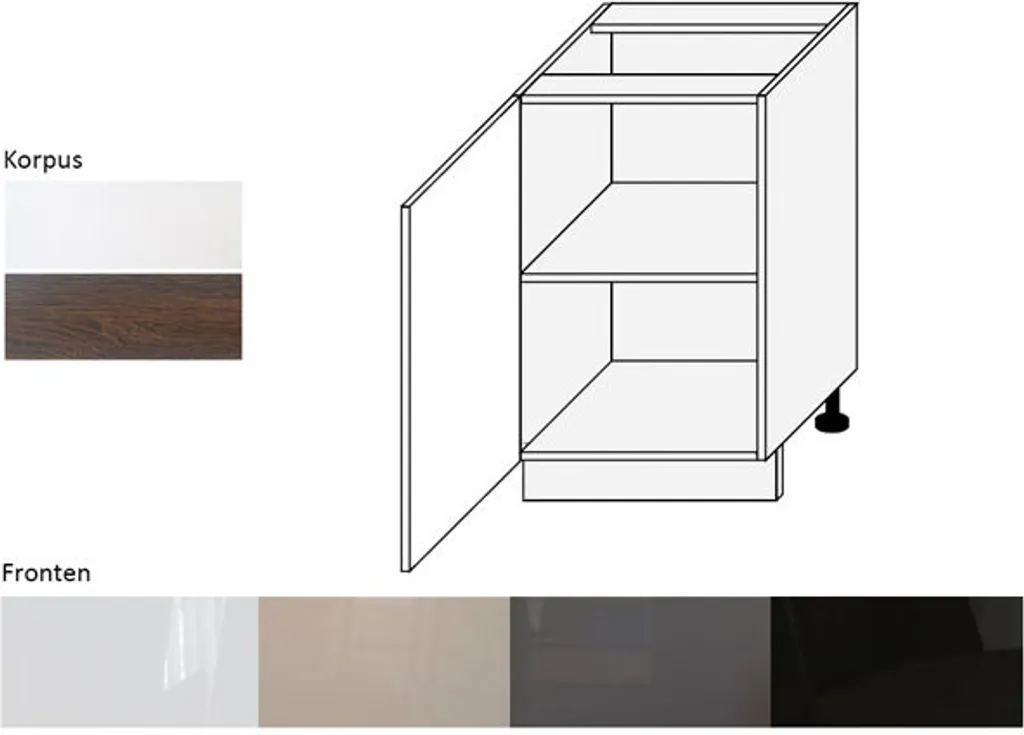 Base Cucina Acrilico Nero Lucido 50cm - Massima Resistenza