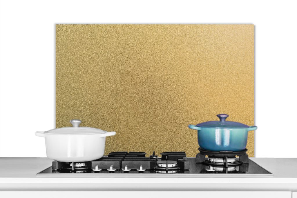 KitchenYeah Spritzschutz Küche - Küchenrückwand - Wandschutz für Herd und Spüle - Metall - Gold - Design - Struktur - Chic 90x60 - Alu-Dibon...