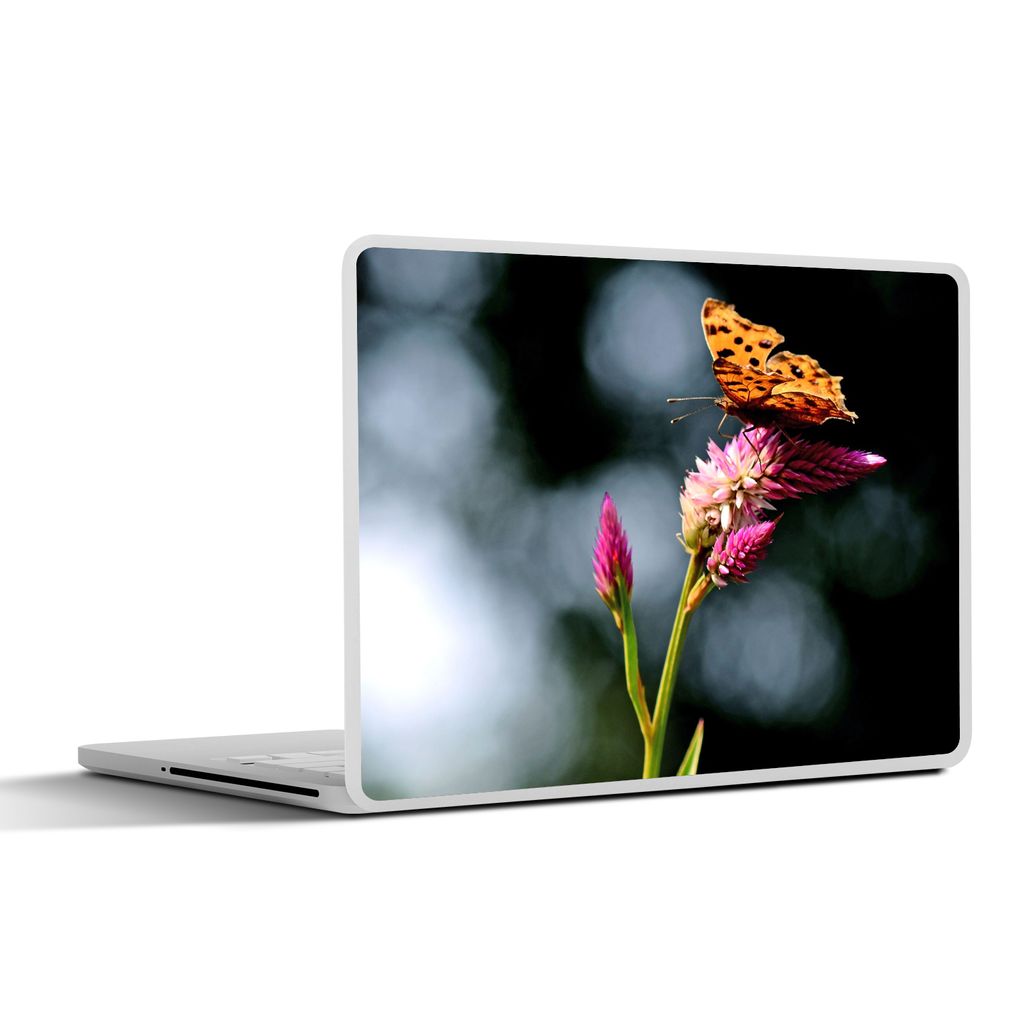 MuchoWow Laptop Aufkleber Sticker Cover Schmetterling - Blumen - Insekten 40x30 cm - Laptop Dekoration - Selbstklebend