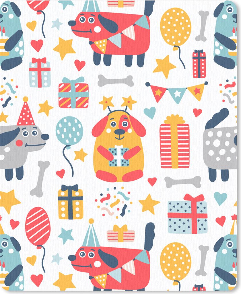 MuchoWow Mauspad Mousepad Schnittmuster - Geburtstag - Hund 19x23 cm - Mousepads - Maus Mat - Pad - Mausunterlage - Mauspads - Spielen