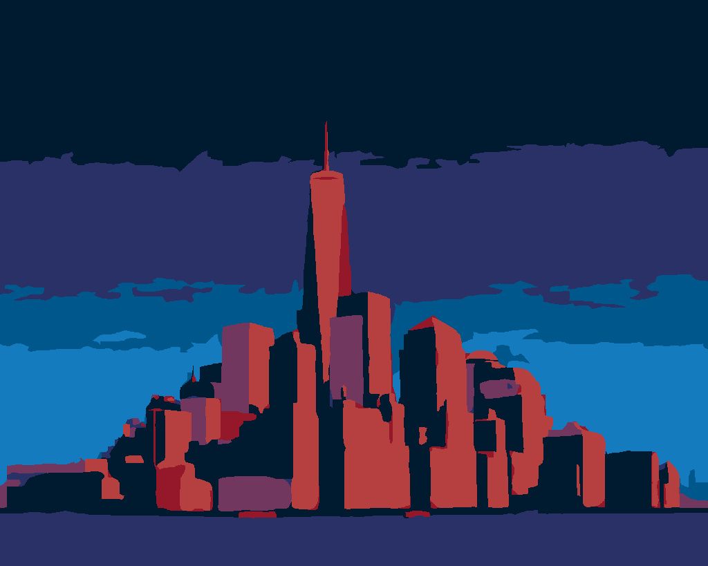 Zuty - Malen nach Zahlen - LEUCHTENDES MANHATTAN IN NEW YORK, 40x50 cm, ohne Keilrahmen